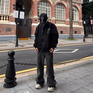 美式高街飞行员夹克外套女春秋新款宽松百搭学院风棒球服女小个子图片