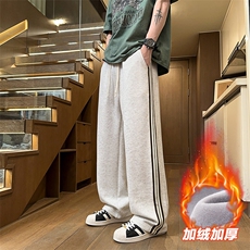 直筒工装裤男真超绒秋冬加绒加厚运动裤休闲长裤D016-P45加绒P50，男装工装外套，星座509