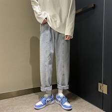 2023春款纯色宽松直筒老爹男女牛仔裤X715NZ016批45控68，男装牛仔裤，星座715