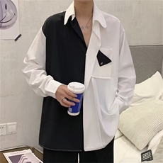 衬衫男韩版潮流拼色高街帅气2024春秋新款ins宽松外套CY003-P39，男装衬衫，星座412
