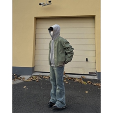 美式高街vibe重工艺做旧水洗hiphop喇叭牛仔裤货号K2402P60，男装牛仔裤，电商A063