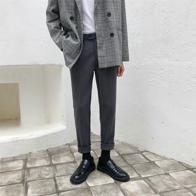 裤子男韩版修身男士休闲裤九分男裤夏季长裤小脚西裤男XZ01/P80图片