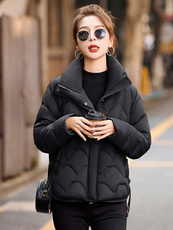 红色短款轻薄羽绒服女2024新款冬季爆款时尚小个子保暖白鸭绒外套，女装羽绒服，琦鑫阁（原依鑫阁）