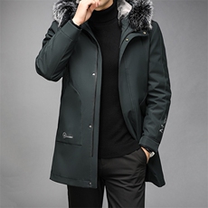 CAH922钱塘2020-2冬季厚款商务休闲有帽中年男士羽绒服货稳P400，男装羽绒服，钱塘207-2