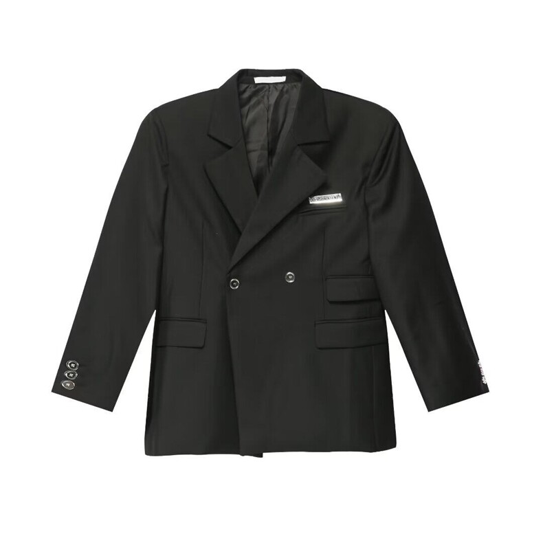 青少年小众设计感垫肩西服外套男女款韩版宽松金属装饰休闲西装,男装西服,星座506A