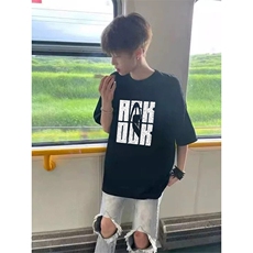 万针全刺绣工艺高品质260克纯棉双纱美式宽松百搭短袖T恤特P33，男装T恤，电商A486