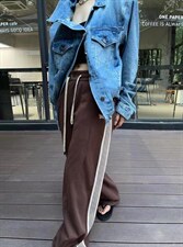 2022韩版宽松显瘦休闲运动风休闲裤，女装休闲裤，L·H·X