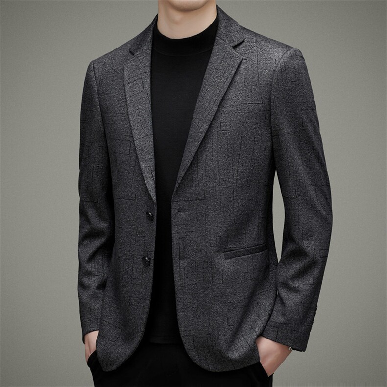 DJ6855钱塘2020-3商务休闲简约合身秋冬季中年男士西服P157,男装西服,钱塘207-3