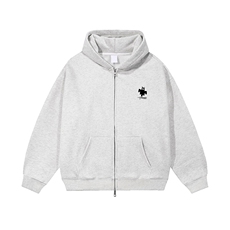 抖音得物高品质350克秋冬双头双拉链卫衣开衫外套AW7403，女装短外套，电商A443