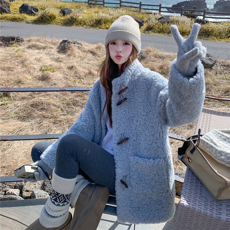 当季新款韩系羊羔毛外套2C229-86235-P275-K445,女装短外套,2C229
