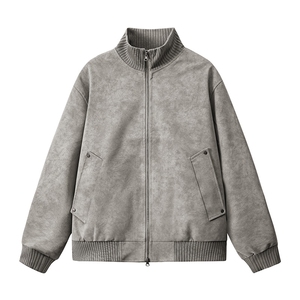 2026春季新款得物品质休闲皮夹克飞行服皮衣男防外套2851-P60图片
