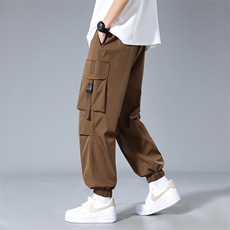 24新款工装裤宽松休闲平脚裤男春季拼接防水裤子A068-q119-50，男装工装外套，电商A068