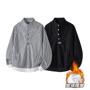 WY5538-P40特加绒50特M-5XL大码微立领经典鱼骨纹排口卫衣图片