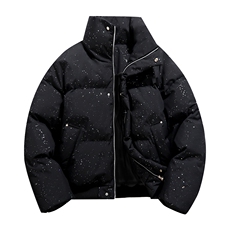美式复古短款棉服男冬季满天星设计感立领外套潮牌高级感cleanfit，男装棉衣，星座1402-1