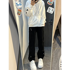 B221美式ins高街暗黑小众个性铆钉小脚牛仔裤LK23142-P65控88，男装牛仔裤，电商B221