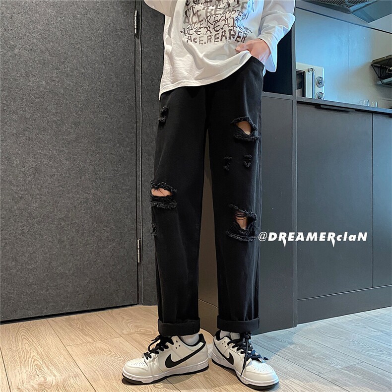 k701-p48-控68 M-5XL 美式高阶黄泥拉链宽松大码牛仔裤cityboy图片