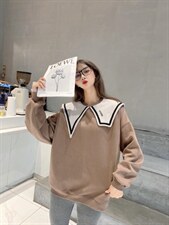 冬季新款宝宝绒卫衣学院风，女装卫衣/绒衫，著朴