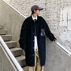 FY5001-80限价118M-5XL有加绒cityboy日系风衣长款大码宽松过膝，男装风衣，星座116