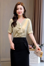 高级感职业女2022年夏季新款时尚气质女神范包臀连衣裙，女装衬衫，卡杰菲