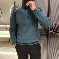 韩版假两件设计感轻熟风高领套头毛衣针织衫MY03462-P63，男装针织衫/毛衣，星座308B-2