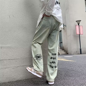 牛仔裤复古美式休闲裤潮牌宽松直筒长裤男女秋冬N0506-P43图片