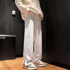 休闲裤男士韩版潮流裤脚拉链开衩卫裤2024秋冬ins长裤K5860-P32，男装休闲裤，星座412-3