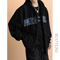 现货重磅宽松休闲绣花连帽卫衣外套男潮牌上衣A351-AW2499-P105，女装短外套，电商A351