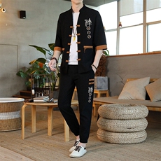 夏季套装风男复古宽松大码汉服，男装休闲套装，星座1206（原A206）