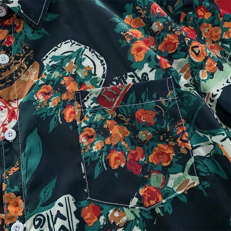夏季短袖衬衫夏威夷宽松休闲品质复古衬衫四面弹布料CT121P35，男装衬衫，星座1116-2
