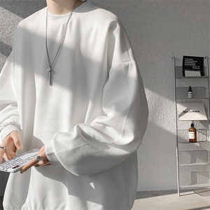 5XL-M大码卫衣男2024春麂皮绒潮流落肩圆领宽松长袖T恤WY09特P28图片