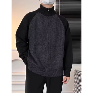 1506-1/MMY3131/P66冬新款开衫毛衣复古休闲慵懒风V领针织衫男图片