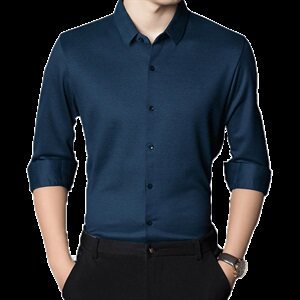 E666钱塘2020-2秋冬高品质男士桑蚕丝羊毛纯色衬衫P100主推图片