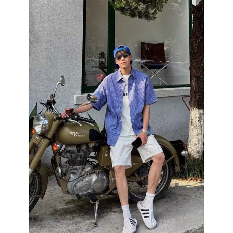 复古衬衫男夏装港风宽松趣味新款男装上衣外穿513DC1782P29图片