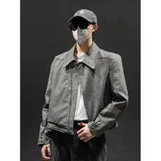 抖音品质秋款男皮夹克侧边拉链开叉扎染休闲皮外套垫肩JK0138P65，男装夹克，星座1013-1