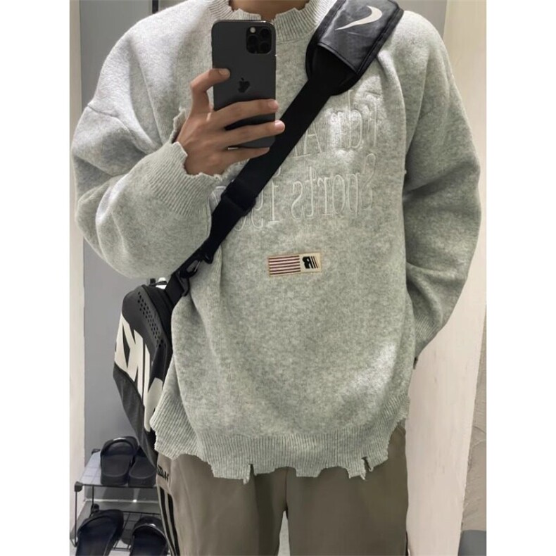 【有货】刺绣破坏设计毛衣针织衫MY2233特P51,男装针织衫/毛衣,星座908-1