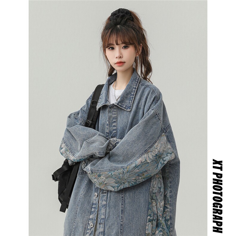 1刺绣牛仔大码M-5X面料:75%棉%聚酯纤维夹克女LNZ77065P95控128，男装夹克，星座226-2