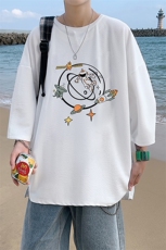 Q11142-P30春夏季七分袖t恤男大码五分袖男短袖中袖，男装T恤，电商A040