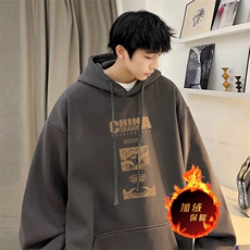 龙年卫衣冬季美式加绒加厚连帽卫衣外套DL1758常规特P35加绒特40，男装卫衣，电商A486