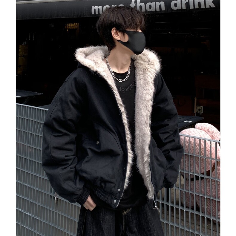 图美式毛领座山雕夹克棉服男冬季加厚短款工装外套加厚特p90，男装夹克，电商C307