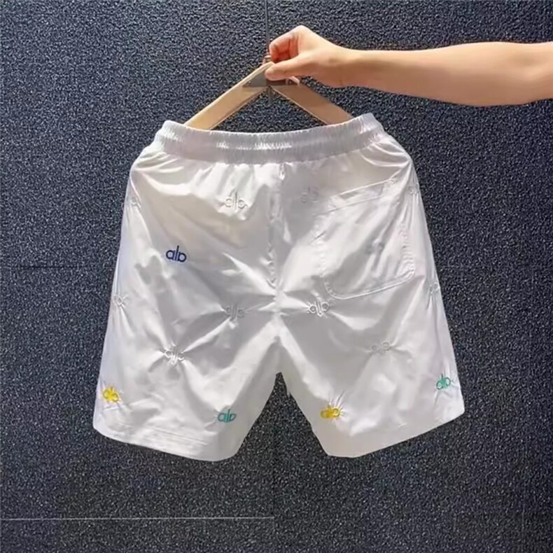 字母刺绣休闲短裤小众夏季百搭冰丝五分裤新款时尚男裤BL129P38,男装牛仔裤,星座1013-1