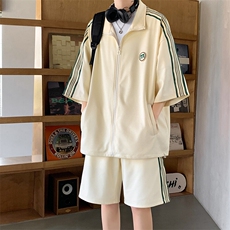 现货TZ2316-P70控98直播大码抖音供货菠萝格两件套学生套装，男装休闲套装，电商D232