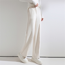 2025年秋季毛呢人字纹休闲阔腿裤（带腰绳），女装休闲裤，九戎