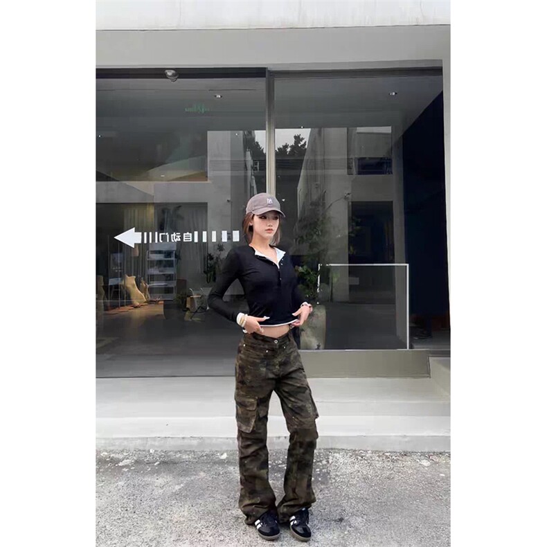 【网图】B221美式ins高街暗黑微喇迷彩牛仔裤LK25462-特P45控78,男装牛仔裤,电商B221