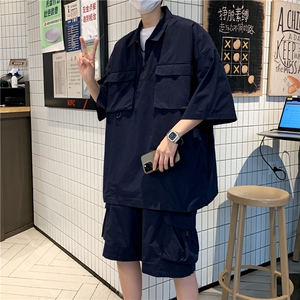 TZ09-P55美式复古工装短袖套装