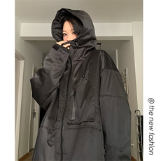 防风连帽冲锋衣男中性亮面保暖加棉加厚滑雪中性风衣外套M42-P165，男装棉衣，电商A001-1