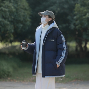 港风潮牌新款织带连帽棉服潮流保暖棉衣M082-P100控139图片