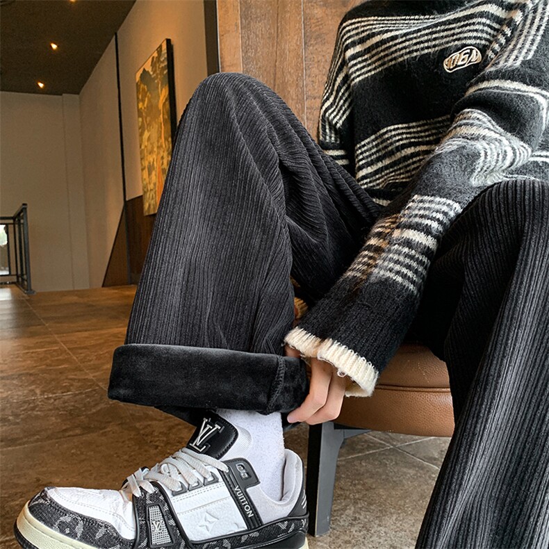 8XL-M秋冬款特大码胖子运动裤灯芯绒卫裤男9028P45控58，男装休闲裤，电商D206-1