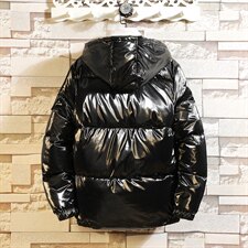 2021冬季新日系砖墙大码潮男亮面包服保暖连帽棉衣棉袄M737-P75，男装棉衣，电商A001
