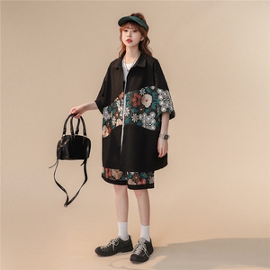 1绣花拼接成分：聚酯纤维M-5XL大码短袖衬衫男DCS7743P42控68图片