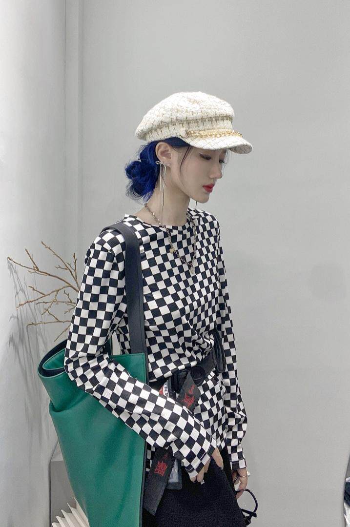 现货，棋盘格打底衫，其它，坚持到底